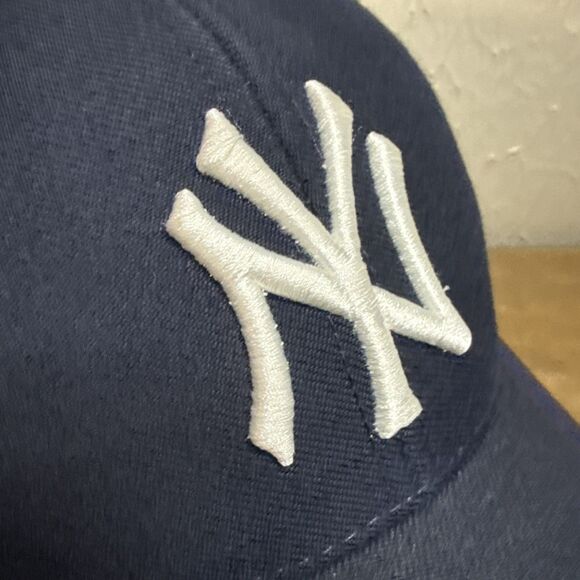 Vtg New York Yankees Strapback Hat Twins Enterprise Wool Blend & 47 Beanie Lot 2 - Picture 3 of 13